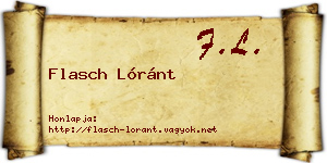 Flasch Lóránt névjegykártya